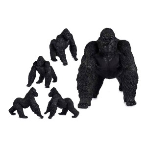 Figurine Décorative Gift Decor XS210425 Noir Gorille 30 x 36 x 45 cm