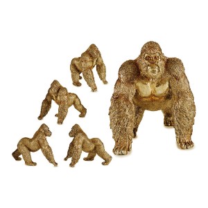 Figurine Décorative Gift Decor XS210410 Doré Gorille 30 x 35 x 44 cm