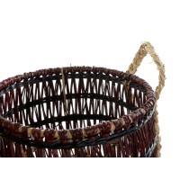 Set de basket DKD Home Decor Naturel Lila Herbier marin (3 Pièces)