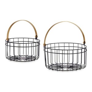 Set de basket Gift Decor JY19150GB Noir Doré Métal 25 x 27 x 25 cm