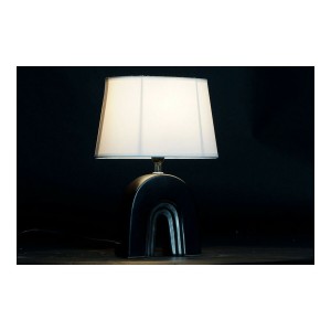 Tischlampe DKD Home Decor aus Keramik Schwarz Polyester (20 x 20 x 31 cm) (2 pcs)