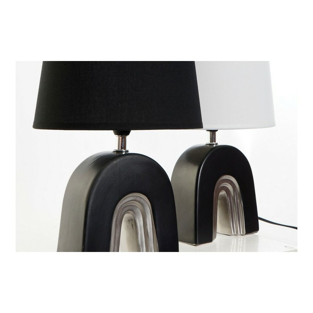 Tischlampe DKD Home Decor aus Keramik Schwarz Polyester (20 x 20 x 31 cm) (2 pcs)