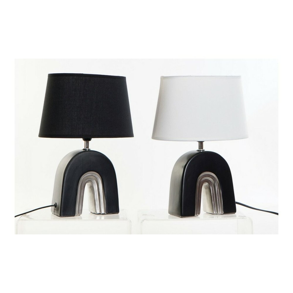 Tischlampe DKD Home Decor aus Keramik Schwarz Polyester (20 x 20 x 31 cm) (2 pcs)