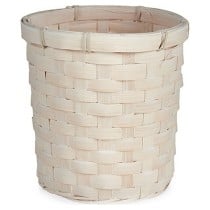Planter 17 x 15 x 17 cm White PVC Bamboo