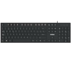 Keyboard Nilox NXKBE000012 Black Spanish Qwerty