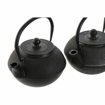 Théière DKD Home Decor Noir Argent Fer (18.5 x 16 x 17 cm) (2 pcs) (1200 ml)