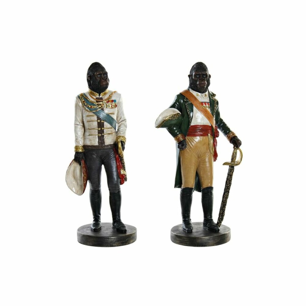 Deko-Figur DKD Home Decor Harz Gorilla (15.5 x 13.5 x 40.5 cm) (2 pcs)