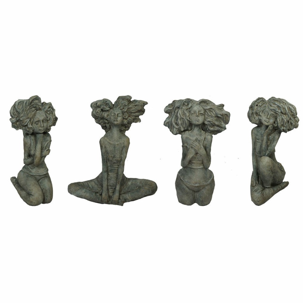 Figurine Décorative DKD Home Decor Femme Gris Ciment (20 x 9 x 25 cm) (4 Unités)