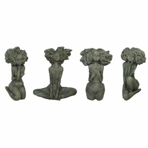 Figurine Décorative DKD Home Decor Femme Gris Ciment (20 x 9 x 25 cm) (4 Unités)