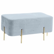 Banquette DKD Home Decor Doré Métal Polyester Bleu ciel Éponge (91 x 46,5 x 42 cm)