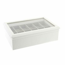 Boîte à bijoux DKD Home Decor 102182 Montres 28 x 19 x 9 cm Verre Blanc Bois MDF