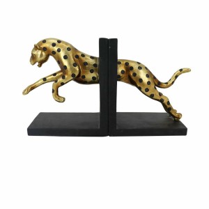Bogstøtte DKD Home Decor Leopard Harz Kolonial (34 x 9,5 x 17 cm)