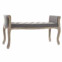 Banquette DKD Home Decor Naturel Gris foncé Bois d'hévéa Toile 109 x 44,5 x 60 cm
