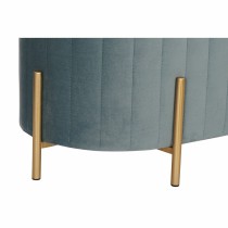 Banquette DKD Home Decor Bleu Doré Métal Polyester Velours (123 x 50 x 45 cm)