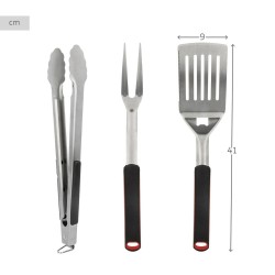 Grillwerkzeug-Set Aktive 3 Stücke Grill Edelstahl 9 x 41 x 5 cm (4 Stück)