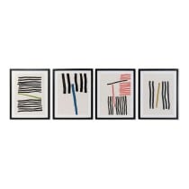 Cadre DKD Home Decor Lines Abstrait Moderne 35 x 3 x 45 cm (4 Unités)