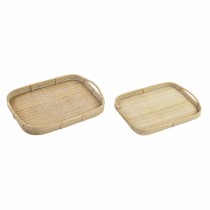 Tablettset DKD Home Decor Braun Rattan (51.5 x 36 x 7.5 cm) (44.5 x 31.5 x 6 cm) (2 pcs)