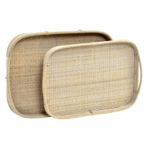 Tablettset DKD Home Decor Braun Rattan (51.5 x 36 x 7.5 cm) (44.5 x 31.5 x 6 cm) (2 pcs)