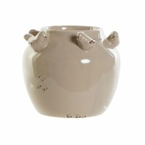 Vase DKD Home Decor Porcelain Grey Beige Birds Shabby Chic (15 x 15 x 13,5 cm) (2 Units) 