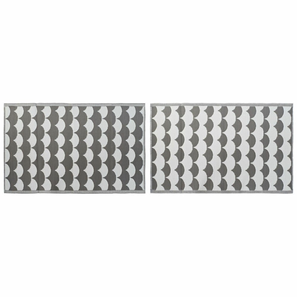 Teppich DKD Home Decor Grau Wellen Weiß (2 Stück) (120 x 180 cm)