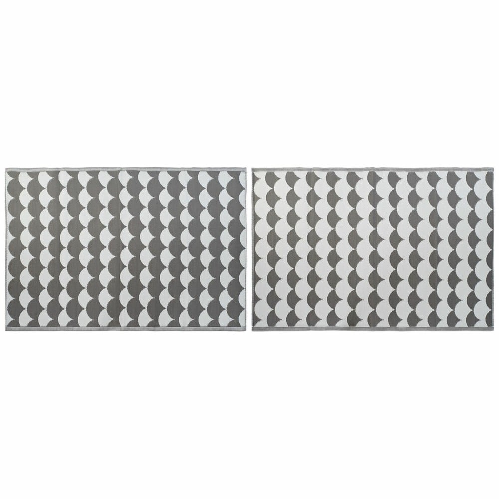 Teppich DKD Home Decor Grau Wellen Weiß (2 Stück) (150 x 210 cm)