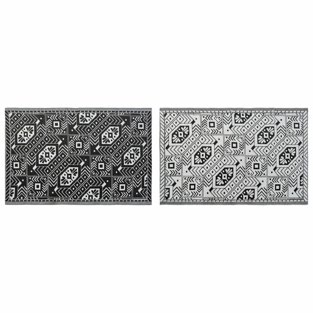 Tapis DKD Home Decor Blanc Noir Ethnique (2 Unités) (120 x 180 cm)