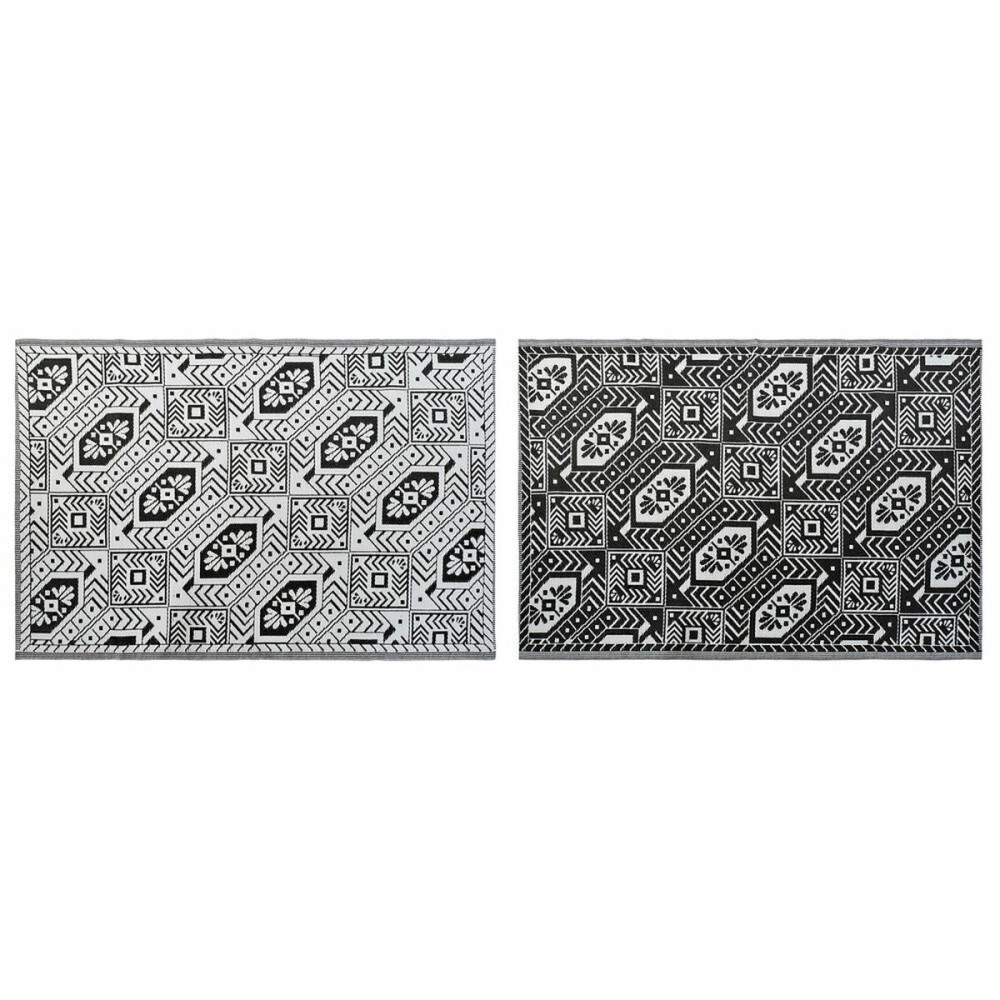 Tapis DKD Home Decor Blanc Noir Ethnique (2 Unités) (150 x 210 cm)