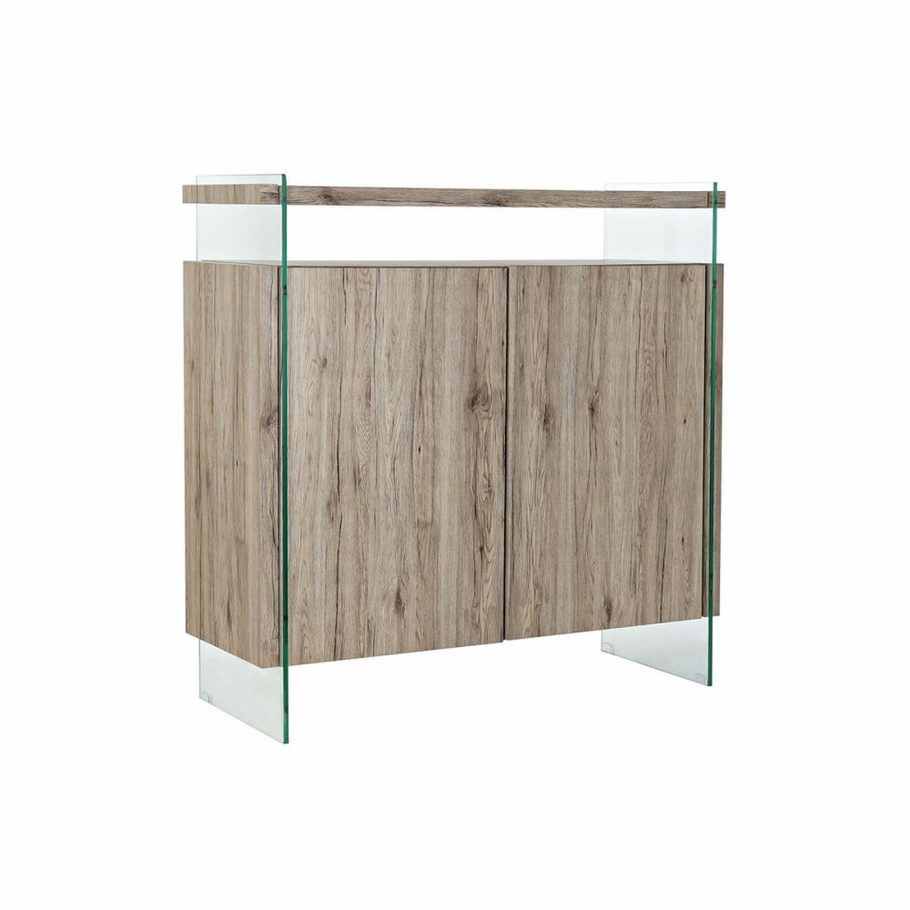Sideboard DKD Home Decor Natural Tempered Glass MDF Wood 120 x 44 x 120 cm