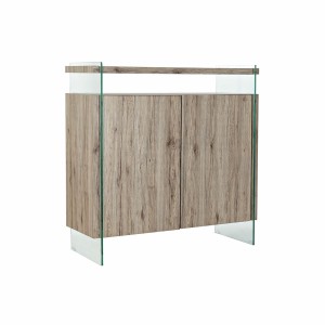 Sideboard DKD Home Decor Natural Tempered Glass MDF Wood 120 x 44 x 120 cm