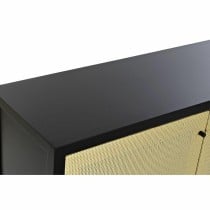 Sideboard DKD Home Decor Black Natural Rattan Fir 120 x 38 x 76 cm
