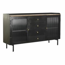 Sideboard DKD Home Decor Black Golden Natural Metal Mango wood 145 x 40 x 85 cm