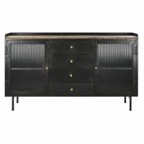 Sideboard DKD Home Decor Black Golden Natural Metal Mango wood 145 x 40 x 85 cm
