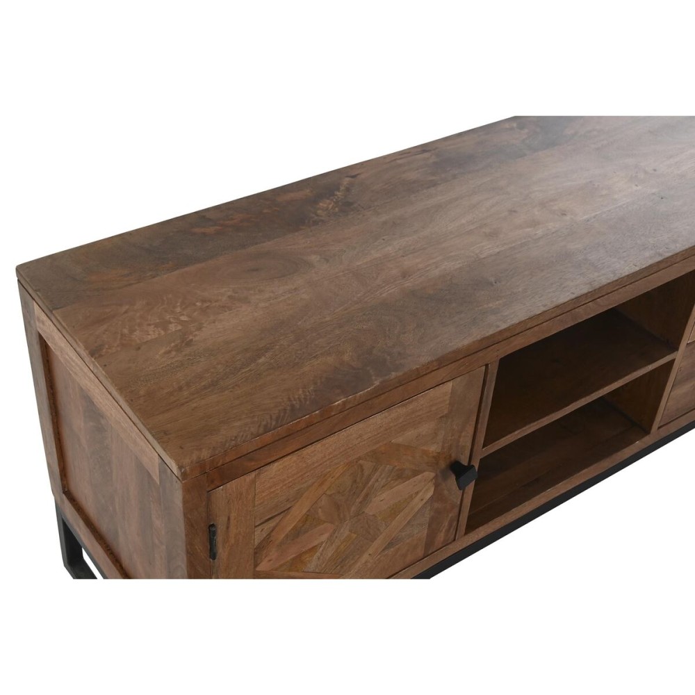Sideboard DKD Home Decor Black Golden Natural Metal Mango wood 145 x 40 x 85 cm