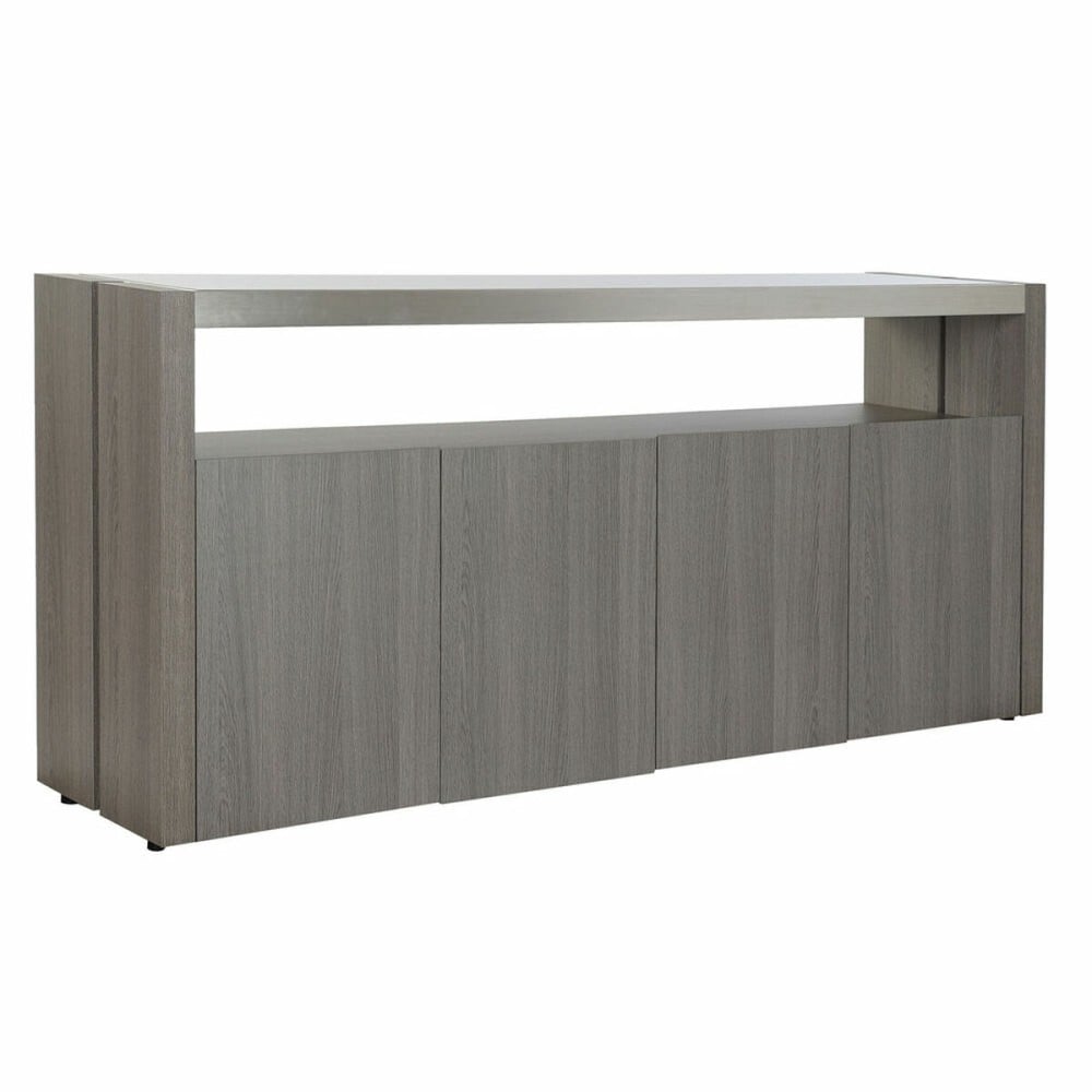 Sideboard DKD Home Decor Grey Aluminium Crystal Oak Tempered Glass 165 x 39 x 76 cm