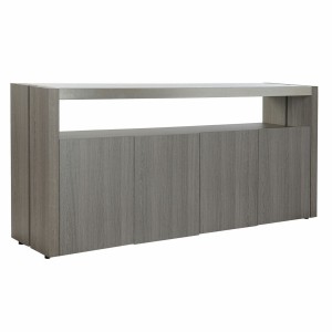 Sideboard DKD Home Decor Grey Aluminium Crystal Oak Tempered Glass 165 x 39 x 76 cm