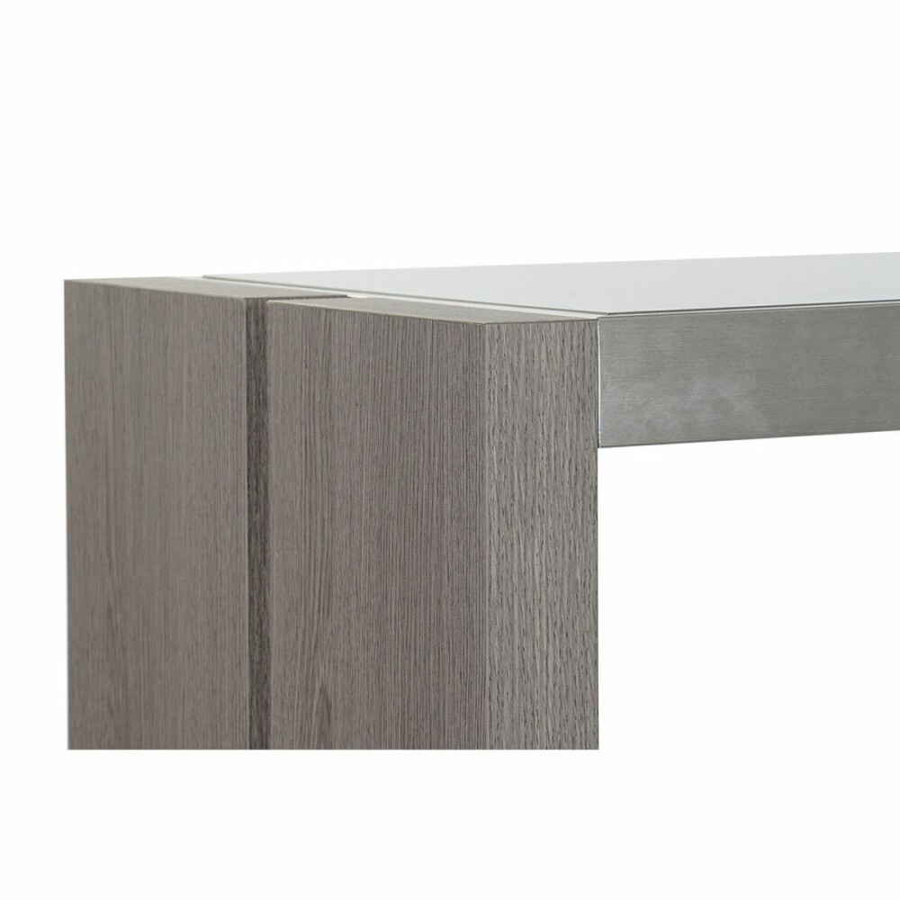Sideboard DKD Home Decor Grey Aluminium Crystal Oak Tempered Glass 165 x 39 x 76 cm