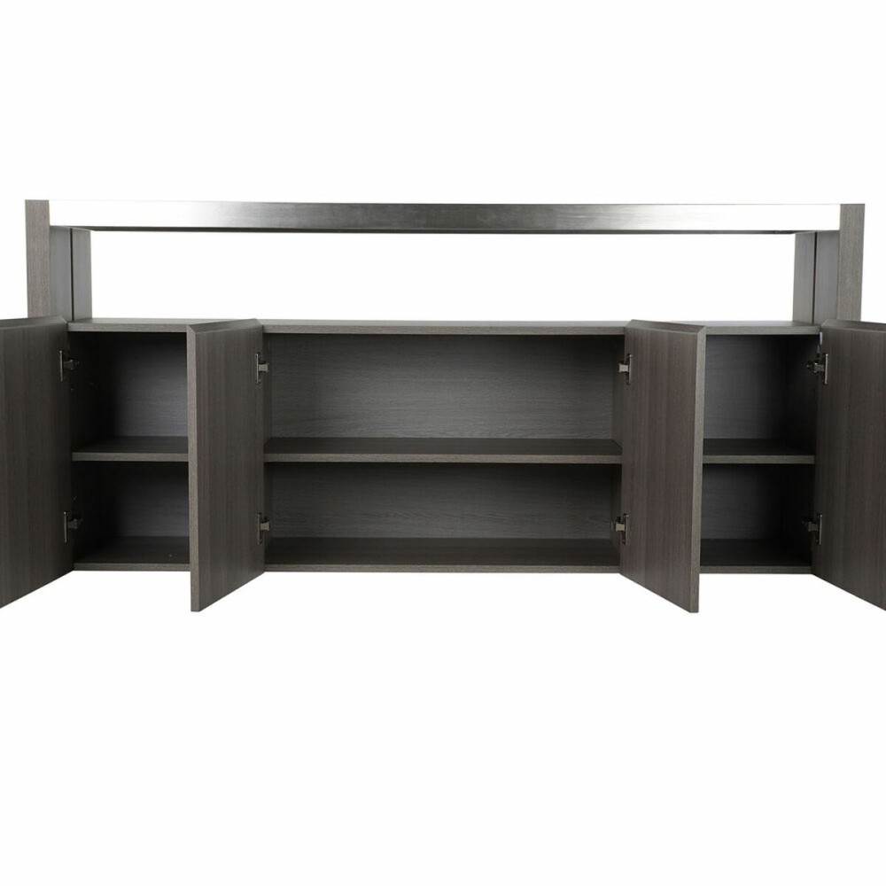 Buffet DKD Home Decor Gris Aluminium Verre Chêne Verre trempé 165 x 39 x 76 cm