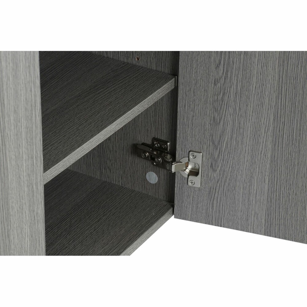 Sideboard DKD Home Decor Grey Aluminium Crystal Oak Tempered Glass 165 x 39 x 76 cm