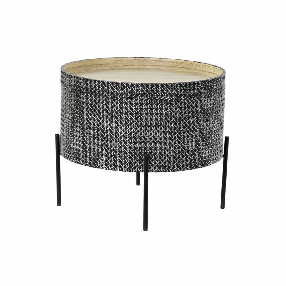 kleines Beistelltischchen DKD Home Decor Schwarz Silberfarben 45 x 45 x 39 cm
