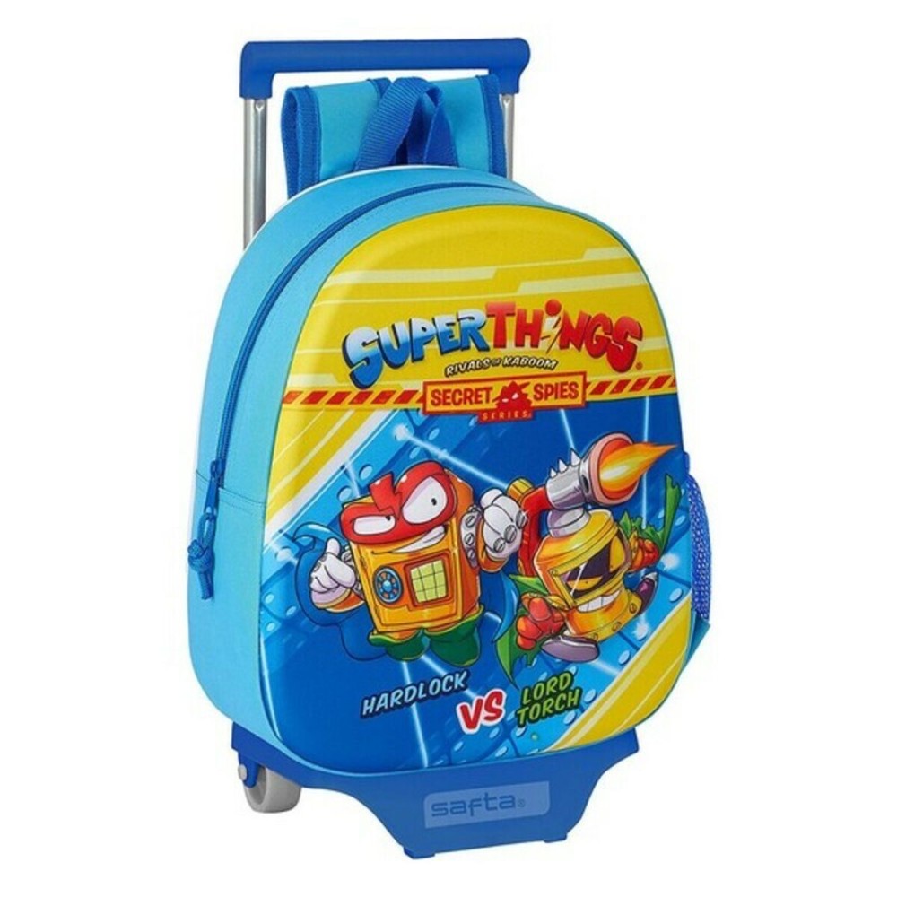 3D School Bag with Wheels SuperThings Light Blue