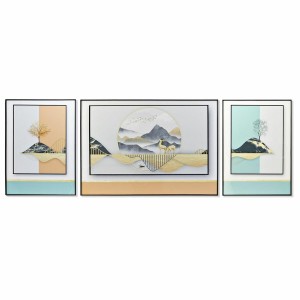 Satz mit 3 Bildern DKD Home Decor Aluminium Holz MDF 200 x 3 x 70 cm (3 Stücke)