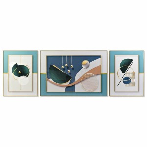 Satz mit 3 Bildern DKD Home Decor Aluminium Holz MDF 240 x 3 x 80 cm (3 Stücke)