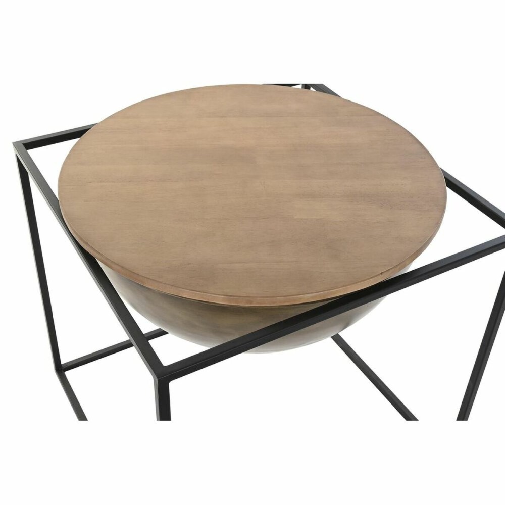 Side table DKD Home Decor Brown Black Wood Metal 64 x 64 x 62,5 cm