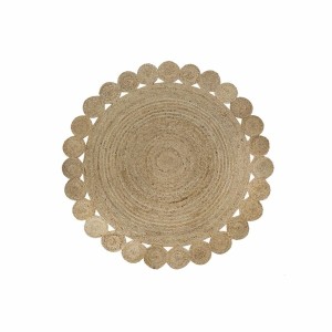 Carpet DKD Home Decor 200 x 200 x 1 cm Natural Brown Polyester Jute