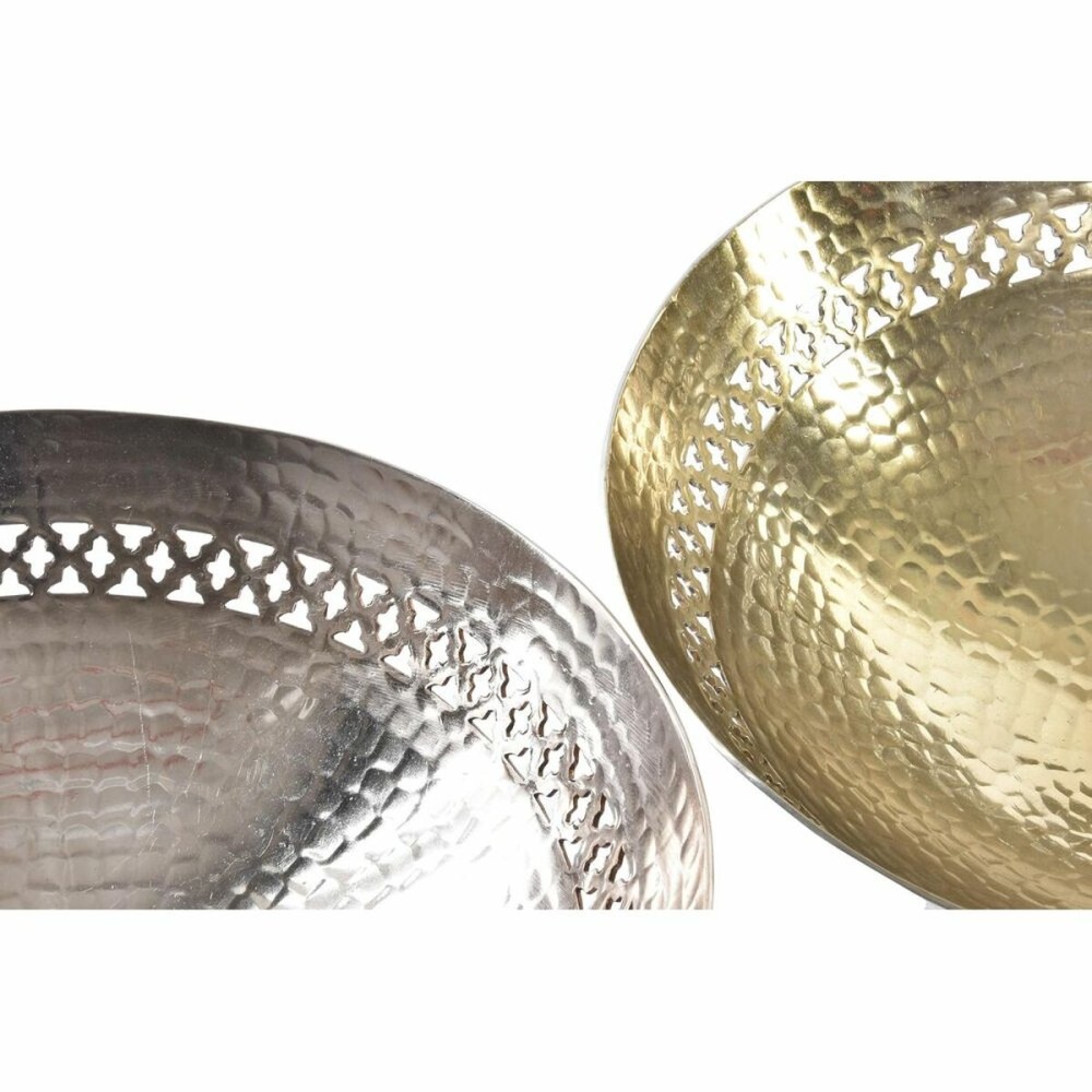 Centerpiece DKD Home Decor Copper Golden Aluminium 34 x 34 x 20 cm (2 Units)
