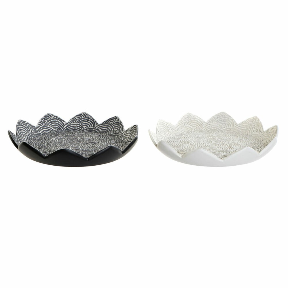 Centerpiece DKD Home Decor White Black Beige Grey Resin 39 x 39 x 7 cm (2 Units)