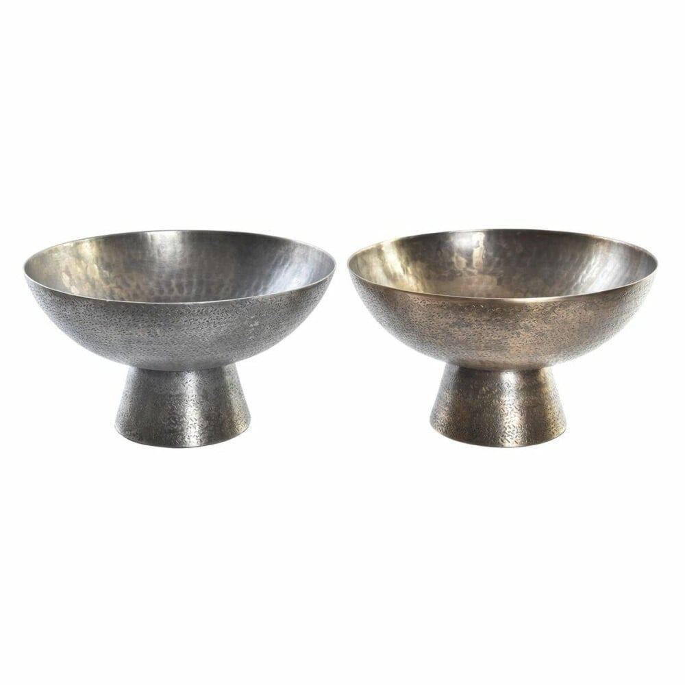 Tischdekoration DKD Home Decor Gold Silberfarben Aluminium 30 x 30 x 17 cm (2 Stück)
