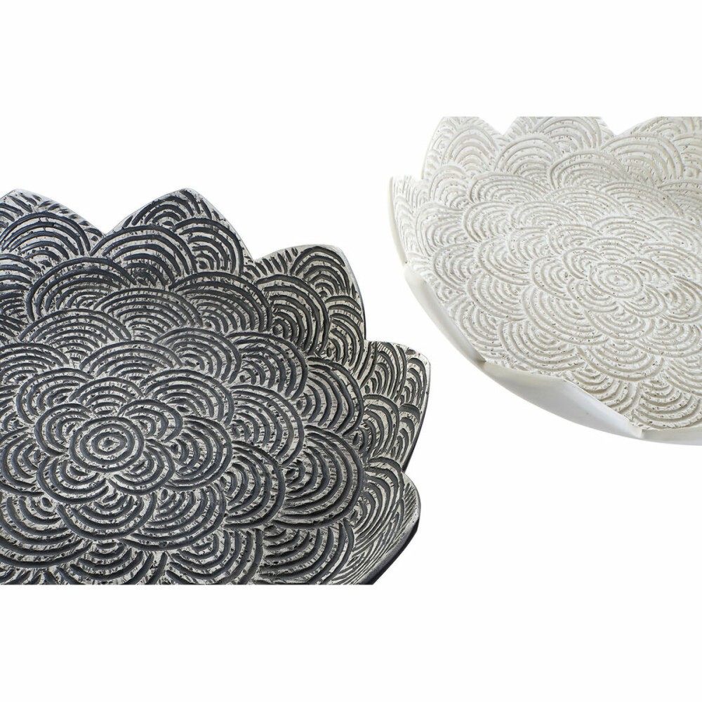 Centerpiece DKD Home Decor White Black Beige Grey Resin 39 x 39 x 7 cm (2 Units)