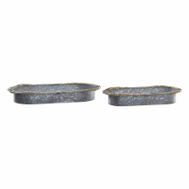 Centerpiece DKD Home Decor Brown Grey Iron 51 x 26 x 7 cm (2 Units)