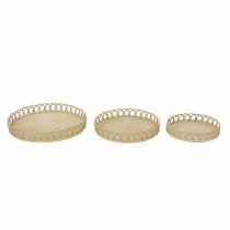 Centerpiece DKD Home Decor Brown Bamboo 8 cm 58 x 58 x 9 cm (3 Pieces)